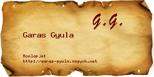 Garas Gyula névjegykártya