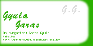 gyula garas business card